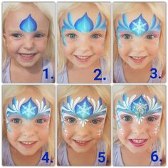 The Ultimate Frozen Face Painting Guide — Jest Paint - Face Paint Store Princess Face Paint, Disney Face Painting, Frozen Face Paint, Mermaid Face Paint, Princess Face Painting, Diy Face Paint, Homemade Face Paints, Christmas Face Painting