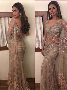 Falguni Shane Peacock Top Saree Designs 2019 Embellished Net Net Saree Blouse Designs, Net Saree Blouse, Latest Saree Trends, Latest Saree Blouse, Netted Blouse Designs, Indian Sari Dress, Latest Saree