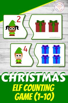 christmas elf counting game for kids