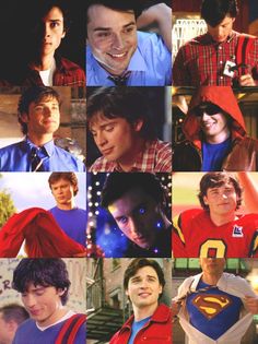 collage of young men dressed in superman costumes and smiling at the camera, with one man wearing a superman costume