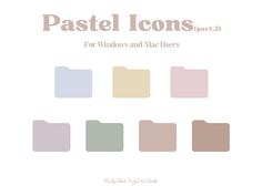 pastel icons part 2 for windows and mac users, including the color palettes