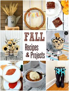 fall crafts and projects are featured in this collage