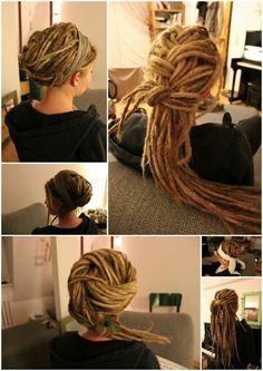 Dread Frisur Dread Updos, Half Dreads, White Girl Dreads, Dread Head, Dread Braids, Beautiful Dreadlocks, Dreadlock Styles, Hippie Hair, Dreads Styles