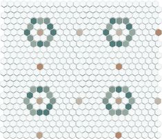 the number six is made up of circles and hexagonals on a white background