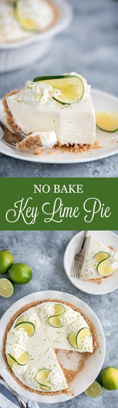 no bake key lime pie on a white plate