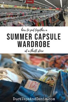 How to put together a summer capsule wardrobe from Savers Thrift Store. #thrifting #thriftstorefashion #summerfashion #capsulewardrobe #summercapsulewardrobe #thriftstorefind Capsule Wardrobe Minimalist, Minimal Wardrobe