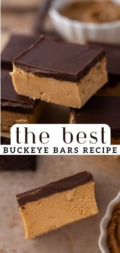 the best buckeye bars recipe with chocolate and peanut butter