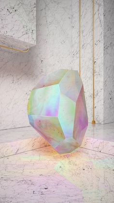 a large white object sitting on top of a marble floor