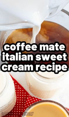 coffee matee italian sweet cream recipe on a red and white checkered tablecloth