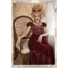 A lace-up dress that will make you look like a beautiful queen from the imperial era. The waist is high and the skirt is decorated with sheer chiffon. An elegant design that is loved over time. Try creating an elegant and glamorous atmosphere. 
 
 

 

 
 
 Color 
 
 Off white 
 wine red 
 Black 
 
 
 Size 
 
 XS size 
 
 Length: 129cm 
 Skirt length: 95cm 
 Bust: 84-89cm 
 Waist: 65-70cm 
 Sleeve length: 18cm 
 
 S size 
 
 
 Length: 130cm 
 Skirt length: 95cm 
 Bust: 89-94cm 
 Waist: 70-75cm Vintage Ball Gown Evening Dress For Banquet, Vintage Floor-length Ball Gown For Banquet, Princesscore Dress For Costume Party With Overbust Shape, Princesscore Dress For Costume Party, Vintage Ball Gown Dresses For Banquet, Elegant Velvet Dress With Boned Bodice, Vintage Ball Gown For Banquet, Vintage Dresses For Banquet, Burgundy Velvet Dress For Wedding