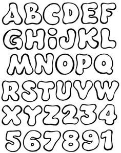 the alphabet is drawn in black and white