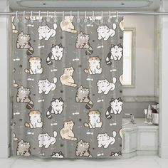 queen in my house is my fat cats shower curtains Curtain Ideas Minimalist, Vanity Colors, Cat Shower Curtain, Personalized Shower Curtain, Bath Tubs, Cats Pet, Small Bath, Shower Rod, Mesh Laundry Bags