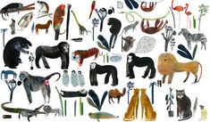 an image of many different animals and plants