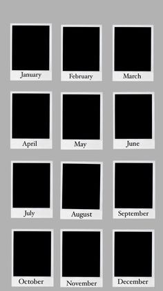 the months in black and white are shown