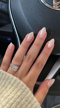 Hailey Bieber Chrome Nails, Hailey Bieber Chrome, Fine Nails, Hoco Nails, Engagement Nails, Her Nails, Pearl Nails, Almond Acrylic Nails