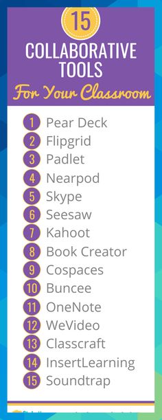 the top ten ways to use collaborative tools for your classroom, with text overlay