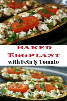 baked eggplant with feta and tomato is the perfect side dish for any meal