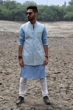 Lucknowi Kurta For Men Wedding, Lucknowi Kurta For Men, Kurta For Men Wedding, Jacket Outfits Men, Kurta Pajama With Nehru Jacket, Mens Dresses, Long Shirt Men, Lucknowi Kurta