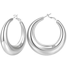 PRICES MAY VARY. 💕Silver Chunky Hoop Earrings💕925 Sterling silver chunky hoop earrings are the hotest jewelry trends around the world! Classic chunky design, bring a sense of sophistication, fashion and luxury. These silver hoop earrings for women are really sophisticated and simply gorgeous,which can enrich your collocation, and meet your various occasions and wearing needs，you could share this set with your Family & Friends. 💕High Quality Material💕These chunky hoop earrings for women made Big Gold Hoop Earrings, Silver Hoops Earrings, Thick Gold Hoop Earrings, Thick Gold Hoops, Sentimental Jewellery, Chunky Gold Hoop Earrings, Chunky Hoop Earrings, Hoops Earrings, Large Hoop Earrings