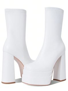 Platform height:5.6cm/2.2inches,
Heel height:14.7cm/5.8inches,Fashion 2023 Gothic Women Platform Boots Square Toe High Heel Classic Chunky Goth Motorcycle Boots White PU         Women Shoes, size features are:Bust: ,Length: ,Sleeve Length: White Square Toe Platform Boots, White Platform Boots With Chunky Block Heel, White Platform Boots With Square Toe For Winter, Fitted Synthetic Platform Boots With Chunky Platform, Fitted Chunky Platform Boots In Synthetic Material, Fitted Synthetic Chunky Platform Boots, White High Ankle Martin Boots With Chunky Platform, White Square Toe Platform Boots For Fall, Goth Motorcycle