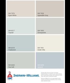 the different shades of paint that are available in sherylin - williams