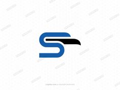 the letter s is made up of black and blue lines