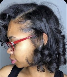 Flat Ironed Hair Black Hairstyles Short, Flat Iron Curls Short Hair, Silk Press Hairstyles, Wavy Hair Diy, Flat Iron Curls, Short Hair Black, How To Curl Short Hair