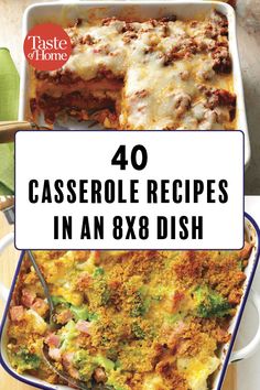 casserole recipe in an 8x8 dish