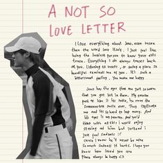 a man with a hat is standing in front of a note that says, a not so love letter