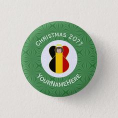 a round button with the flag of belgium and text christmas 2012, on a white background