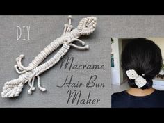 the back of a woman's head with macrame hair bun maker