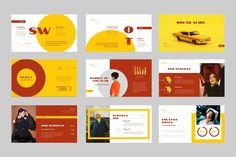 the yellow and red brochure is displayed in this image