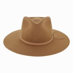 The American-made Stetson Mind's Eye captures western style in a classic silhouette with contemporary design. Hand blocked of a firm wool felt, it features a teardrop crown with a pronounced front pinch. A leather cord hat band finished with a brass Concho accent piece gives this flat brim fedora a Southwestern feel. The wide brim offers sun protection and holds its shape, wear after wear. The interior is fully lined and offers a genuine leather inner band for a comfortable fit. The Mind's Eye o Leather Curved Brim Felt Hat For Fall, Classic Brown Felt Hat With Flat Crown, Leather Felt Hat With Curved Brim For Fall, Formal Leather Wide Brim Felt Hat, Brown Fur Felt Hat With Flat Crown, Brown Leather Felt Hat For Fall, Brown Fur Felt Hat Band For Ranch, Western Brown Fur Felt Hat, Fall Brown Fedora For Outdoor Wear