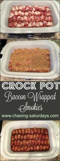 crock pot bacon mapped smothies in baking pans with text overlay