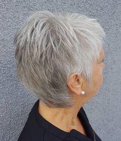 Choppy Salt and Pepper Pixie Pixie Hair, Hairstyles Over 50, Short Haircut, Trending Hairstyles, Short Hair Haircuts