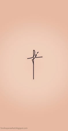 the cross is drawn in black ink on a pink background