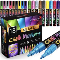 Best Paint For Glass, Window Markers, Chalkboard Markers, Metallic Liquid, Chalk Sign, Liquid Chalk Markers, Chalkboard Labels, Chalk Pens, Liquid Chalk