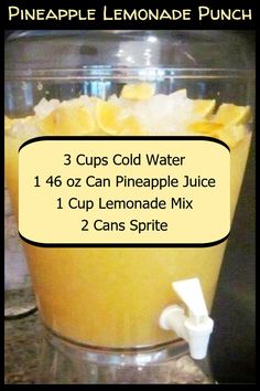 pineapple lemonade punch recipe in a blender with instructions for how to make it