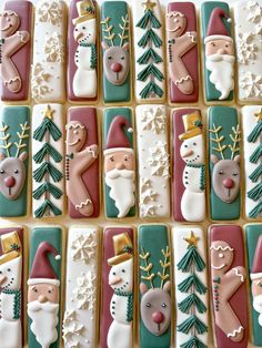 christmas cookies decorated with frosting and decorations