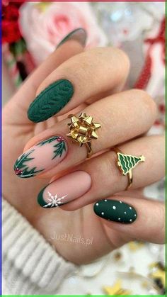 Nail Noel, Festive Holiday Nails, Candy Cane Nails, October Nails, Nagel Tips