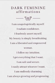 the poem for dark feminine affirmations