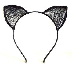 2014 Santa Wishlist - Black-lace Cat Ear Headband! (Like the one Ariana Grande has in the 'Love Me Harder' music video!) Cats Costume, Ideas For Cats, Ariana Grande Cat, Veil Headband, Bunny Cat, Cat Headband, Josie And The Pussycats, Cat Ear Headband