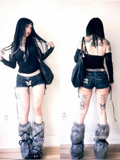 Mini Shorts With Tights Outfit, Drain Core Outfits, Moshpit Outfit, Emo Clubbing Outfit, Grey Day Concert Outfit, Grunge Shorts Outfit, Goth Diy Clothes, Outfit Ideas Alt