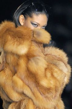 @iheartcartier Concept Moodboard, Big Fur Coat, Chanel Iman, The Cardigans, Fabulous Furs, Haikou, Fox Fur Coat, Fur Fashion, Red Fox