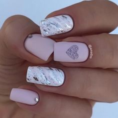 18 Trending Summer Nail Designs nails 2018 summer, Holographic hue nails, spring 2018 nail trends, high shine nail gloss, spring 2018 nail colors, latest nail art designs gallery, 2018 nail polish colors pastels and bright florals nail polish, Top Gel coat manicure, trending new nail ideas 2018 Heart Nail Designs, Nails 2018, Heart Nail, Matte Nails Design, Wedding Nails Design, Super Nails, Kandy