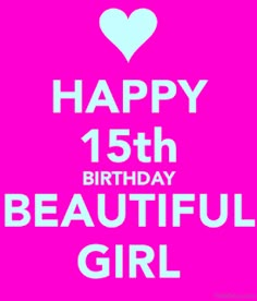 happy 13th birthday beautiful girl with heart on pink background greeting card for friends or family