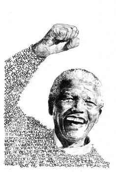 a drawing of martin luther king with words written all over the face and hands above his head