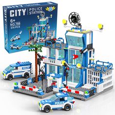 the police station is made out of legos and it's instructions are included