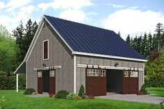 a two car garage is shown in this computer rendering