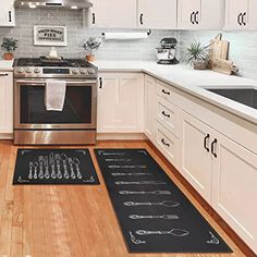 the kitchen is clean and ready to be used as a placemat for cooking utensils